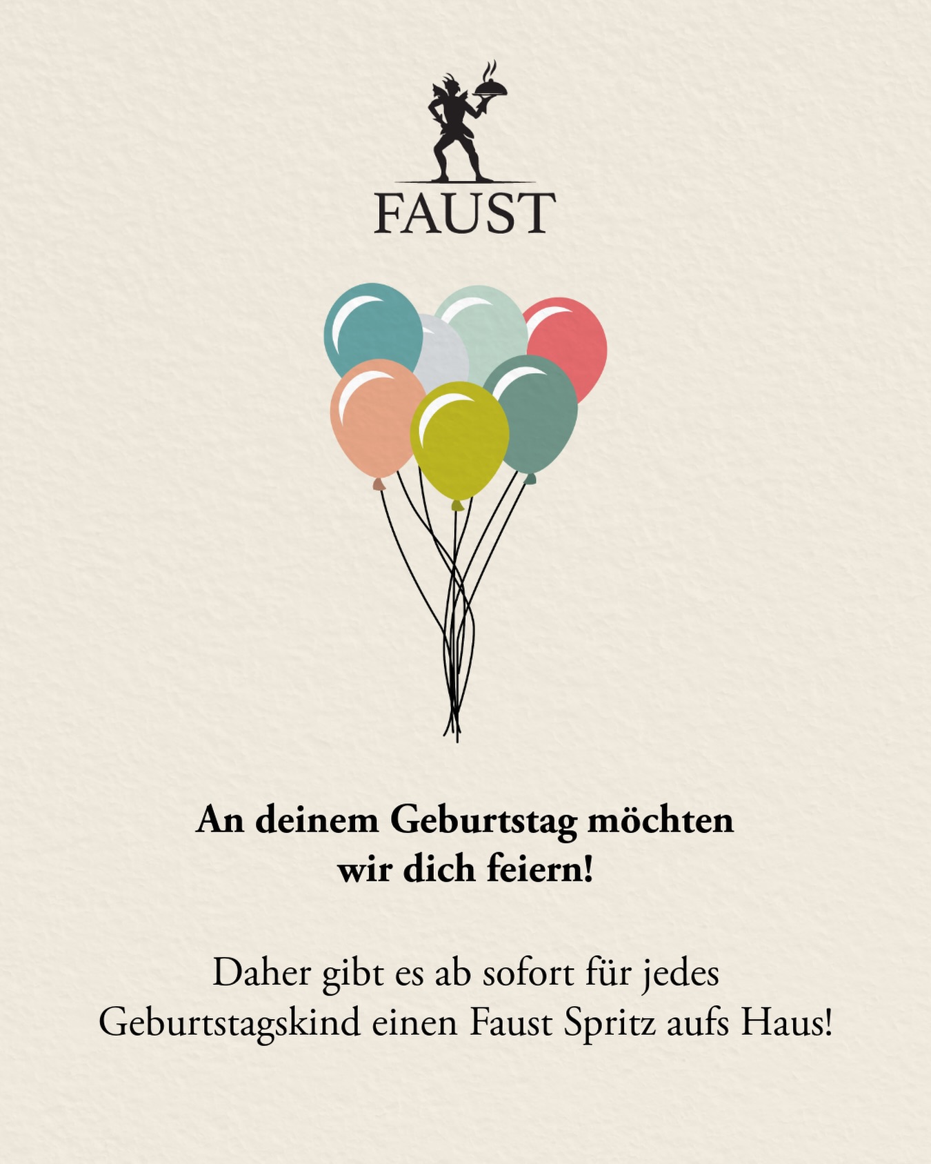 🎉 Geburtstags-Special im Gasthaus Faust! 🎉

Ab sofort erhält jedes Geburtstagskind einen leckeren Faust-Spritz aufs Haus 🥰 Und für die kleinen Gäste gibt’s natürlich eine alkoholfreie Variante!

Kommt vorbei und feiert euren besonderen Tag gemeinsam mit uns im Gasthaus Faust 🥳

#knittlingen #enzkreis #faustgeburtshaus  #welovefaust#gasthausfaust #dasfaust#gasthaus #appartements #dasfaustknittlingen #faustappartements#food #catering #foodlover